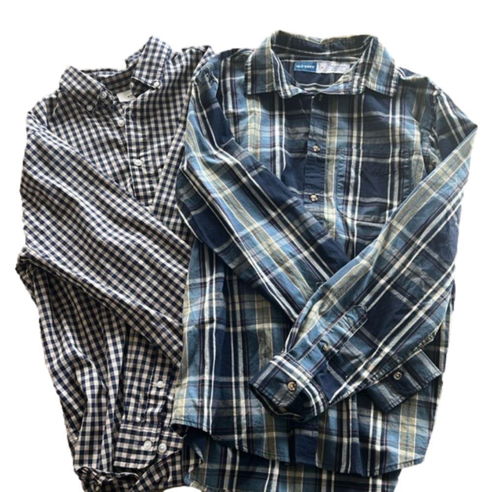 Bundle‎ of 2 Men's Button Down Long Sleeve Shirts-Old Navy/Sonoma-Size Medium